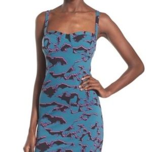 LEITH marbelized midi dress